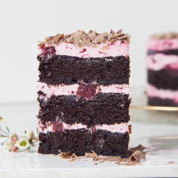 Cherry Chocolate Cake slice Gluten-free - Krumville Bake Shop