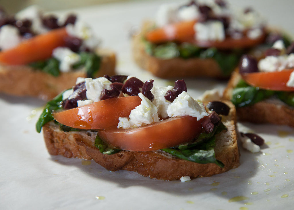 Feta, Basil & Olive Bruschetta