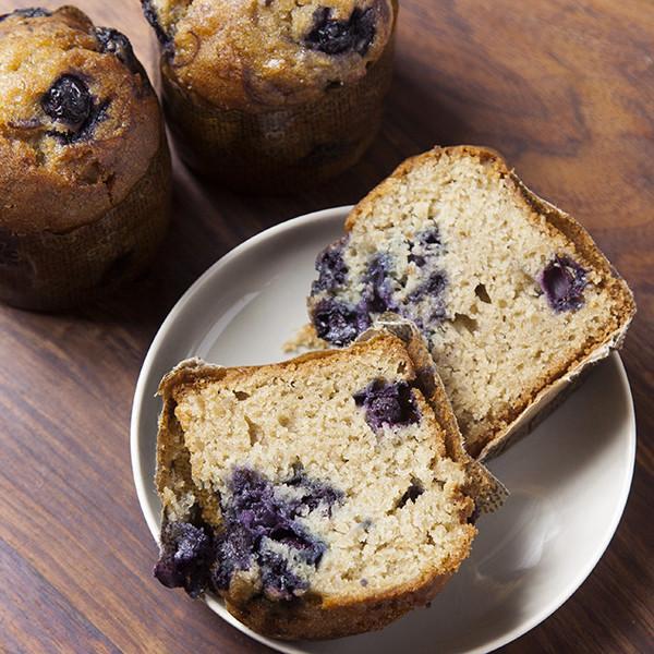 Blueberry Apple Muffin slices open- Gluten-free - Krumville Bake Shop